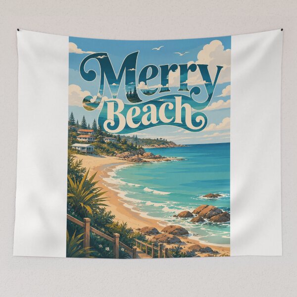 Item preview, Merry Beach New South Wales Australia Coastal Escape designed and sold by Places On Earth.