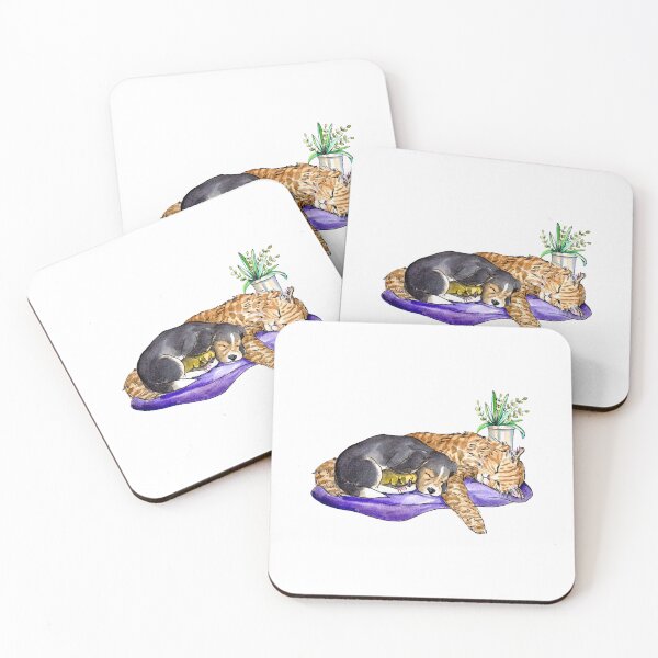 Item preview, At Home Napping Cute Lazy Cat Indoor Plants Illustration designed and sold by sketchcadete.