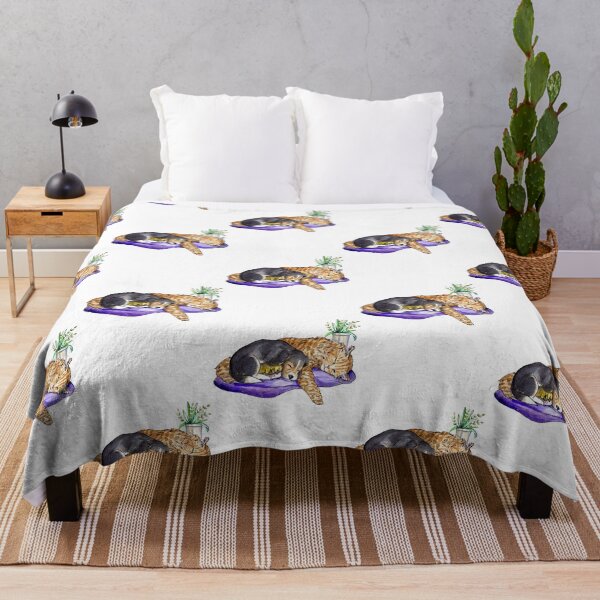 Item preview, At Home Napping Cute Lazy Cat Indoor Plants Illustration designed and sold by sketchcadete.