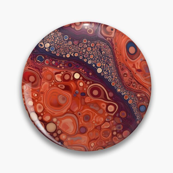 Item preview, Volcanic Lava Crimson Coral Fluid Cell Abstract Pattern designed and sold by GrinGalore.