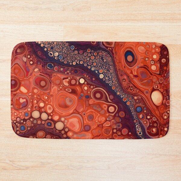 Item preview, Volcanic Lava Crimson Coral Fluid Cell Abstract Pattern designed and sold by GrinGalore.