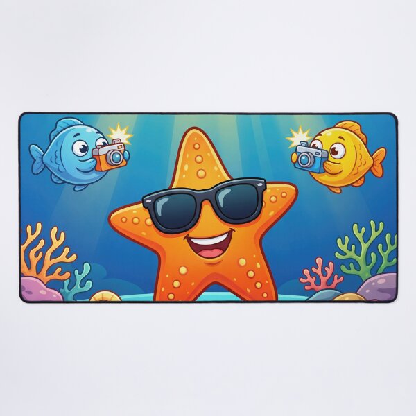 Item preview, Star Fish – Funny Celebrity Starfish with Paparazzi Ocean Cartoon designed and sold by WordPlayStudio.
