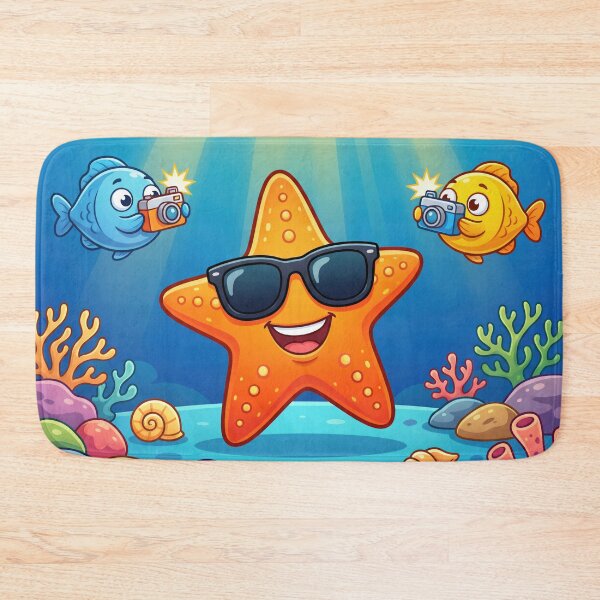Item preview, Star Fish – Funny Celebrity Starfish with Paparazzi Ocean Cartoon designed and sold by WordPlayStudio.
