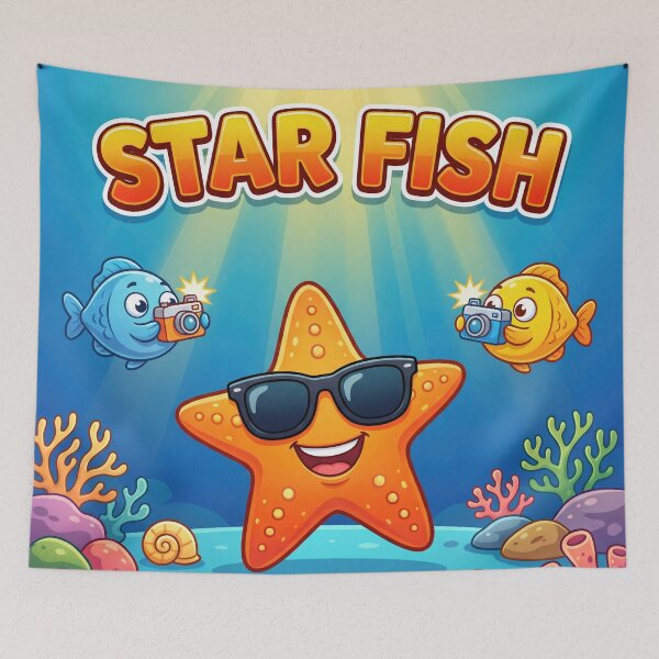 Item preview, Star Fish – Funny Celebrity Starfish with Paparazzi Ocean Cartoon designed and sold by WordPlayStudio.