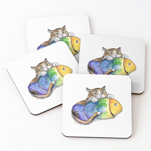 Item preview, Cat Fangs Funny Tabby Kitten Citrus Fruit Smile Design designed and sold by sketchcadete.