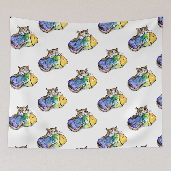 Item preview, Cat Fangs Funny Tabby Kitten Citrus Fruit Smile Design designed and sold by sketchcadete.