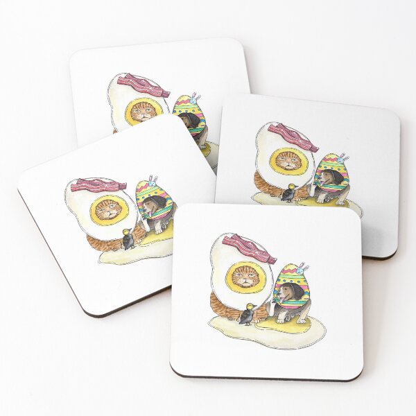 Item preview, Egg Eggy Cute Kawaii Kitten Fried Egg Breakfast Illustration designed and sold by sketchcadete.