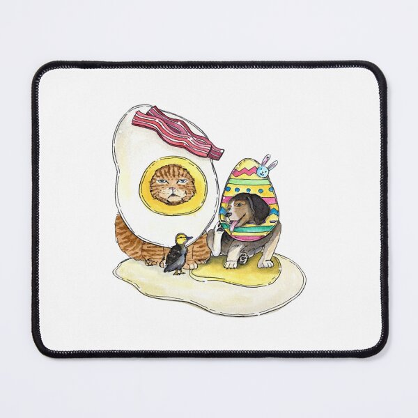 Item preview, Egg Eggy Cute Kawaii Kitten Fried Egg Breakfast Illustration designed and sold by sketchcadete.