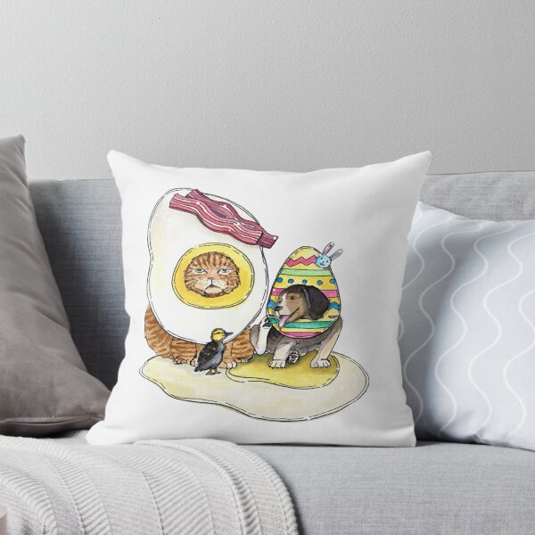 Item preview, Egg Eggy Cute Kawaii Kitten Fried Egg Breakfast Illustration designed and sold by sketchcadete.