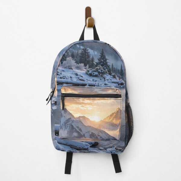 Item preview, Snowy Mountain Sunrise Over Frozen Lake designed and sold by Lifeguy's Art-Pics.