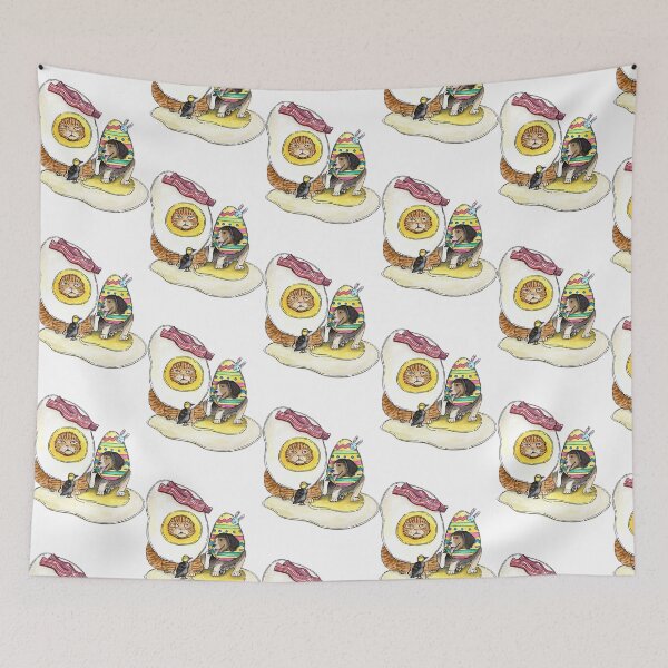 Item preview, Egg Eggy Cute Kawaii Kitten Fried Egg Breakfast Illustration designed and sold by sketchcadete.