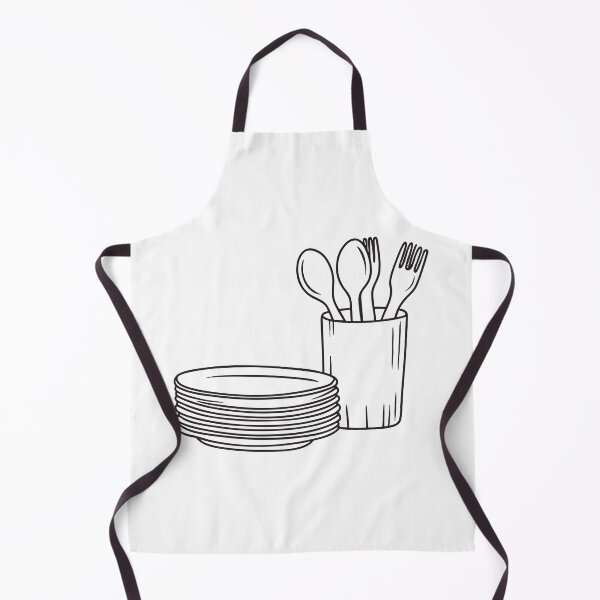 Item preview, A utensil container positioned beside a pile of clean plates designed and sold by rasagamastore.