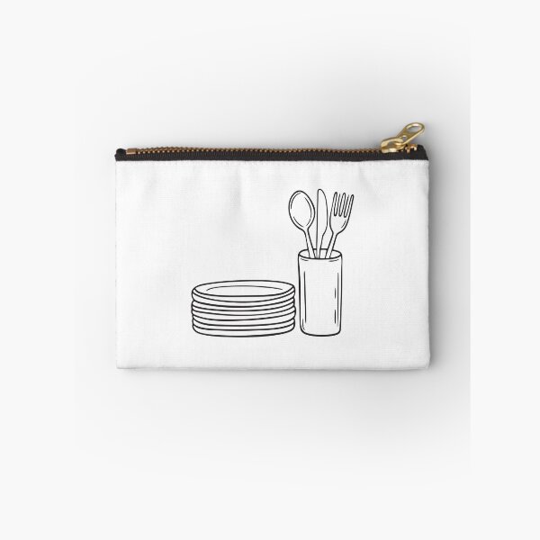 Item preview, Clean plates stacked next to a utensil holder designed and sold by rasagamastore.