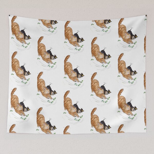 Item preview, Flow Cute Calico Cat Blooming Botanical Flowers Design designed and sold by sketchcadete.