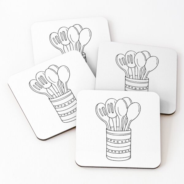 Item preview, A container of wooden spoons resting on the counter designed and sold by rasagamastore.