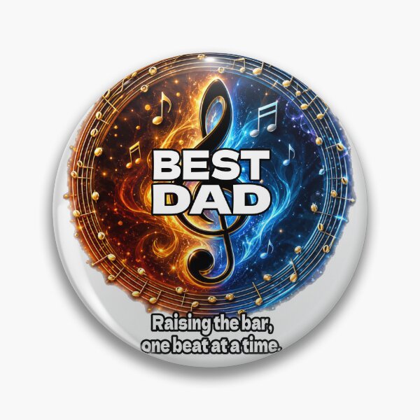Item preview, Best Dad Music Lover – Piano Treble Clef Fire & Ice | Raising the Bar One Beat at a Time | Father's Day Gift designed and sold by A-T-H.