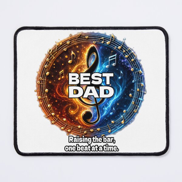 Item preview, Best Dad Music Lover – Piano Treble Clef Fire & Ice | Raising the Bar One Beat at a Time | Father's Day Gift designed and sold by A-T-H.