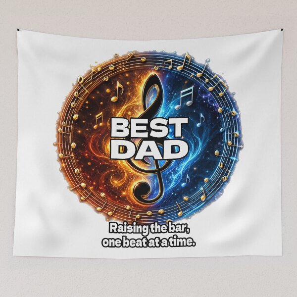 Item preview, Best Dad Music Lover – Piano Treble Clef Fire & Ice | Raising the Bar One Beat at a Time | Father's Day Gift designed and sold by A-T-H.