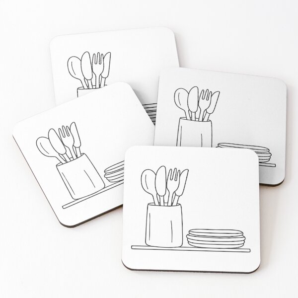 Item preview, Cutlery standing in a holder next to a dish drainer designed and sold by rasagamastore.