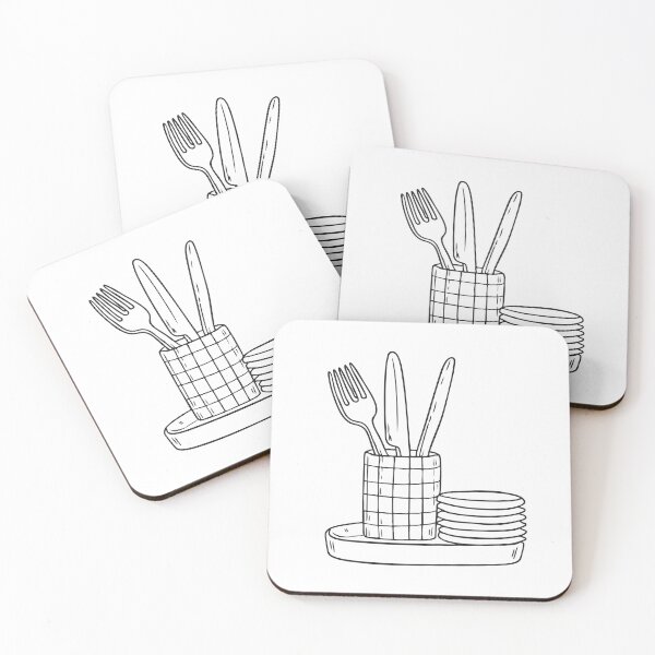 Item preview, A utensil jar with forks and knives beside a drying rack designed and sold by rasagamastore.