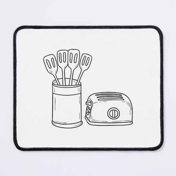 Item preview, Tongs sticking out from a utensil jar near a toaster designed and sold by rasagamastore.
