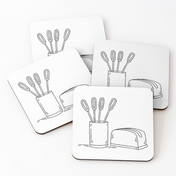 Item preview, A utensil holder with metal tongs beside a bread toaster designed and sold by rasagamastore.