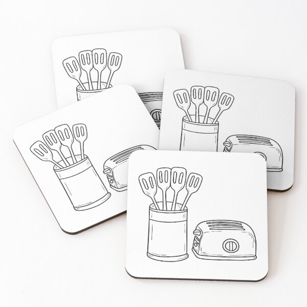 Item preview, Tongs sticking out from a utensil jar near a toaster designed and sold by rasagamastore.