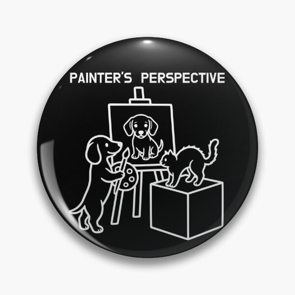Item preview, Painter's Perspective Funny Dog Painting Cat Art designed and sold by The Bold Line Studio.