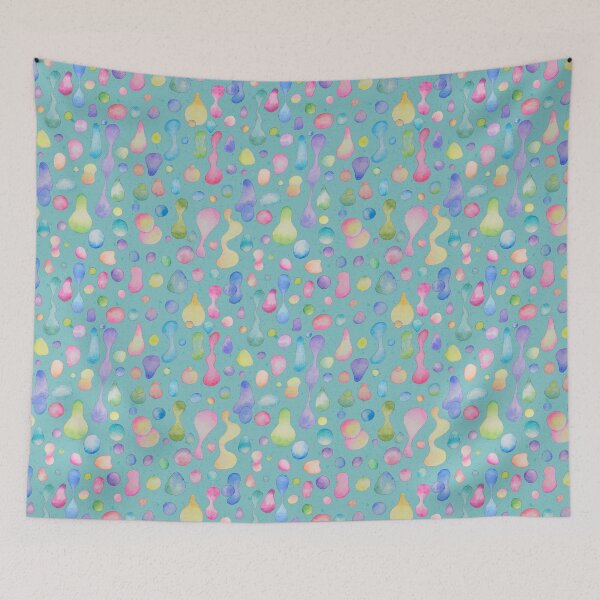 Item preview, Molten Magic! Watercolor Lava Blobs Seamless Pattern in Mint Green designed and sold by Sukilopi.