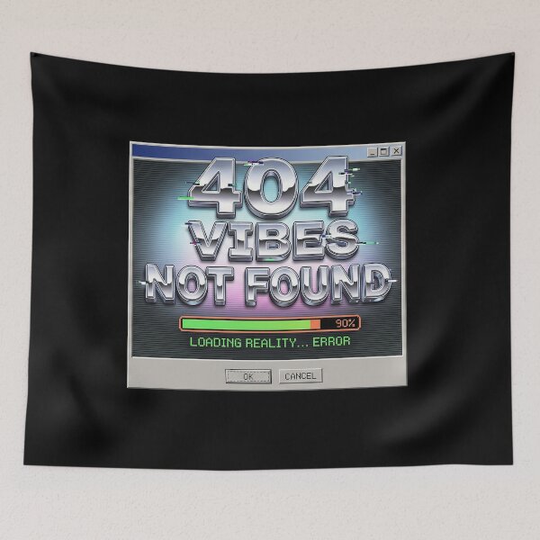 Item preview, 404 Vibes Not Found — Y2K Glitch Aesthetic Tee designed and sold by Auraphonix.