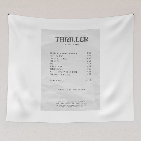 Item preview, Michael Jackson Thriller album receipt designed and sold by HuesMeows.