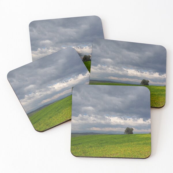 Item preview, Dramatic Storm Clouds Over a Green Meadow Landscape designed and sold by onubi.