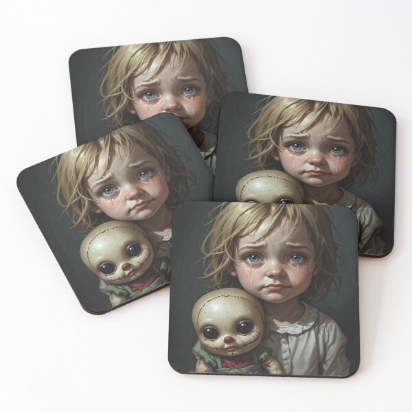 Item preview, Creepy Vintage Doll Portrait – Dark Emotional Illustration designed and sold by Designs By Ms Mal_Tas.