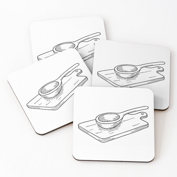 Item preview, A wooden spoon set down on a chopping board designed and sold by rasagamastore.