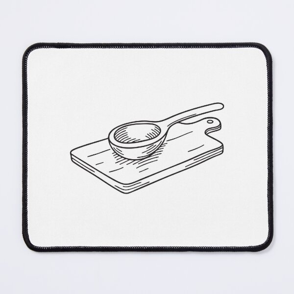 Item preview, A wooden spoon set down on a chopping board designed and sold by rasagamastore.