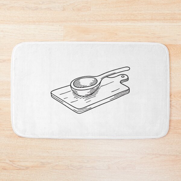 Item preview, A wooden spoon set down on a chopping board designed and sold by rasagamastore.