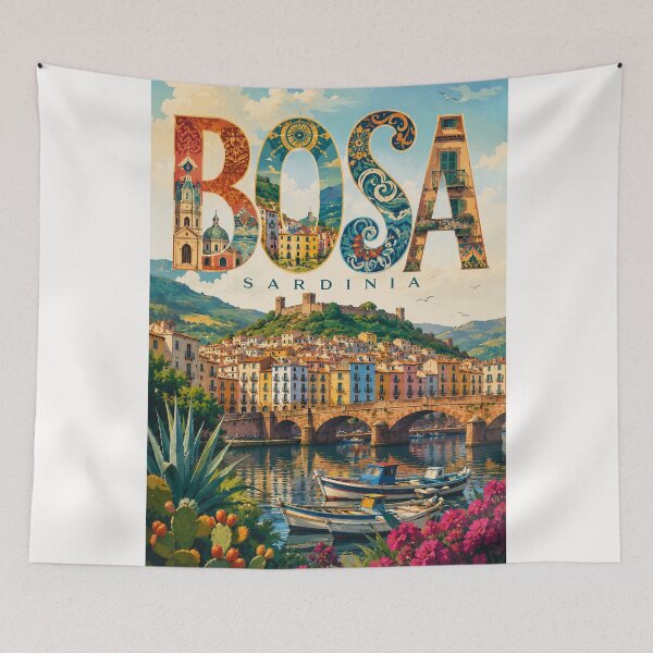 Item preview, Bosa Sardinia Medieval Riverside Town Italy designed and sold by Places On Earth.