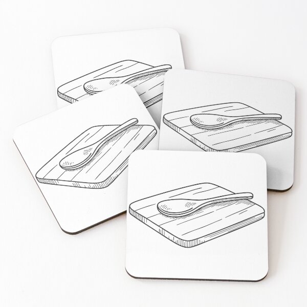 Item preview, A cooking spoon placed on top of a cutting board designed and sold by rasagamastore.
