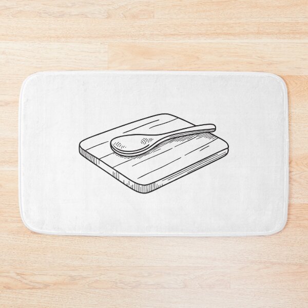 Item preview, A cooking spoon placed on top of a cutting board designed and sold by rasagamastore.