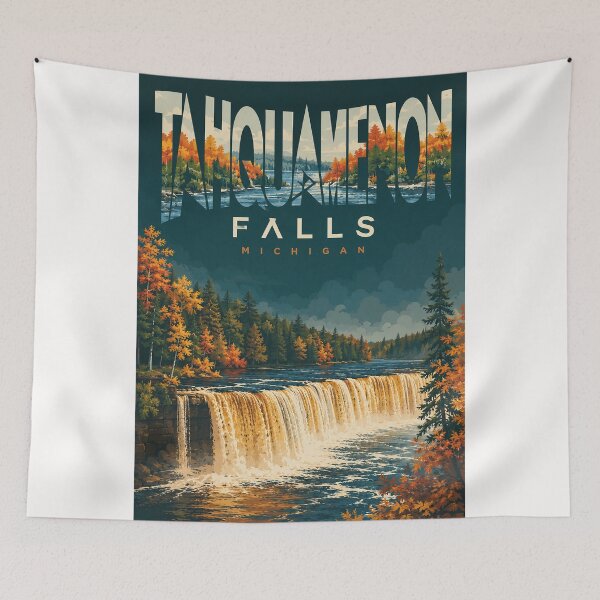 Item preview, Tahquamenon Falls Upper Peninsula Michigan Autumn Waterfall designed and sold by Places On Earth.