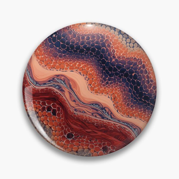 Item preview, Terracotta Peach River Fluid Cellular Acrylic Pour Art designed and sold by GrinGalore.