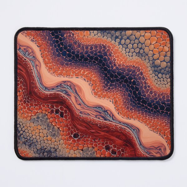 Item preview, Terracotta Peach River Fluid Cellular Acrylic Pour Art designed and sold by GrinGalore.