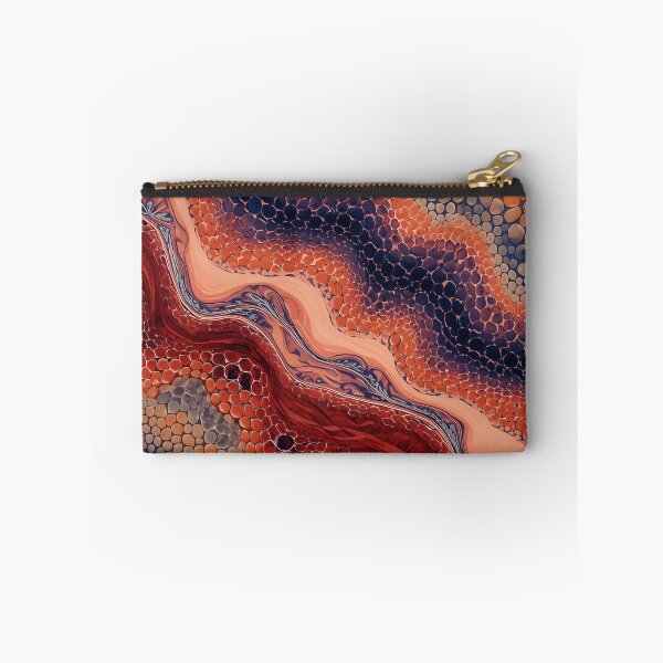 Item preview, Terracotta Peach River Fluid Cellular Acrylic Pour Art designed and sold by GrinGalore.