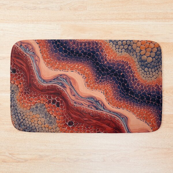 Item preview, Terracotta Peach River Fluid Cellular Acrylic Pour Art designed and sold by GrinGalore.
