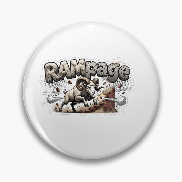 Item preview, RAMpage Funny Ram Wordplay Sticker Souvenir Summer Edition designed and sold by Imaginarium of Chaos falcon88 .