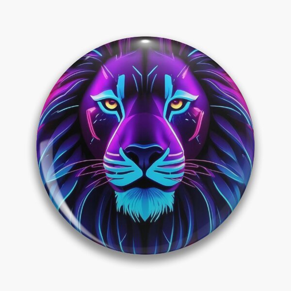 Aperçu de l'œuvre Lion néon futuriste art créée et vendue par yanisdnz.