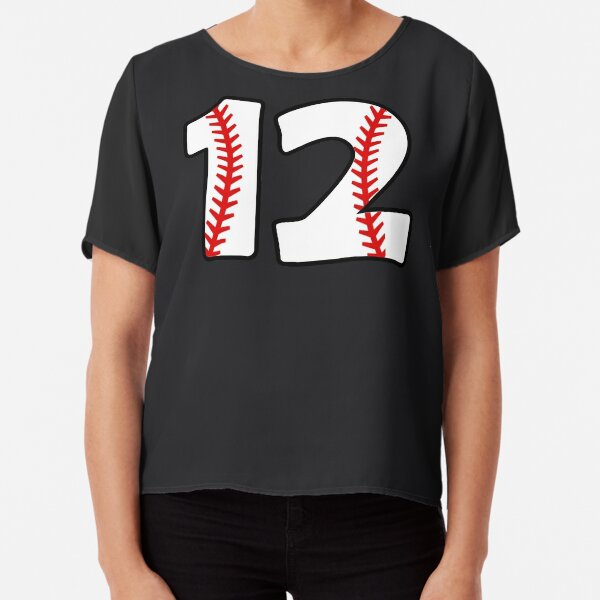 TeeCreations Baseball Number 12 #12 Baseball Shirt Jersey Favorite Player Biggest Fan Pin