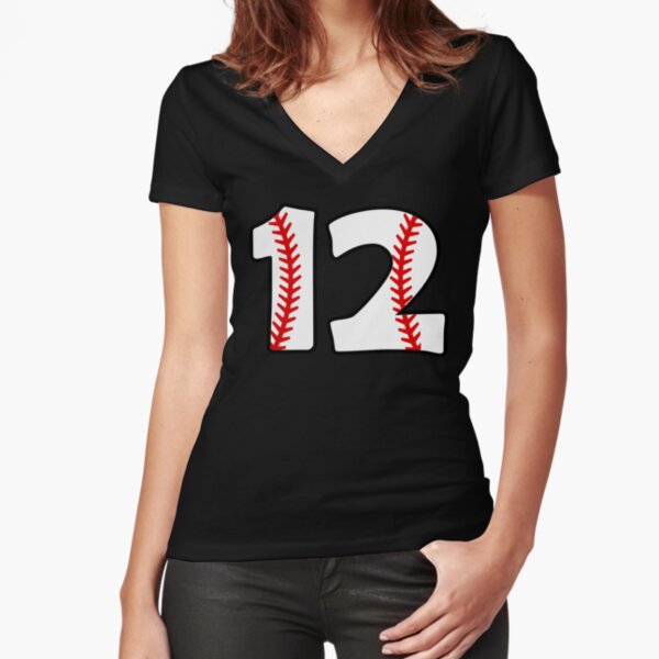 TeeCreations Baseball Number 12 #12 Baseball Shirt Jersey Favorite Player Biggest Fan Pin