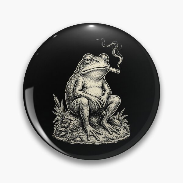 Item preview, Vintage Smoking Frog Wildlife designed and sold by dudelinart.