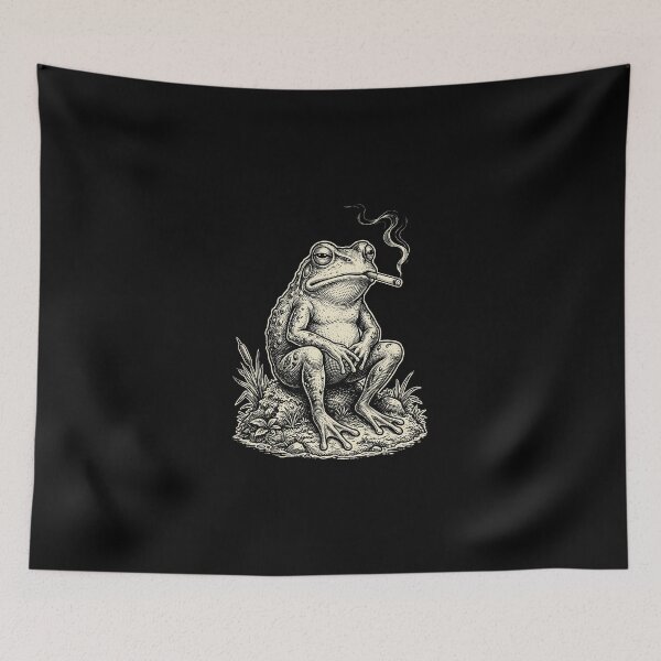 Item preview, Vintage Smoking Frog Wildlife designed and sold by dudelinart.